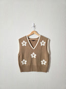 Brown Floral Sweater Vest (M)