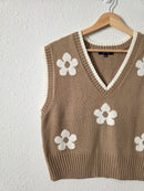 Brown Floral Sweater Vest (M)