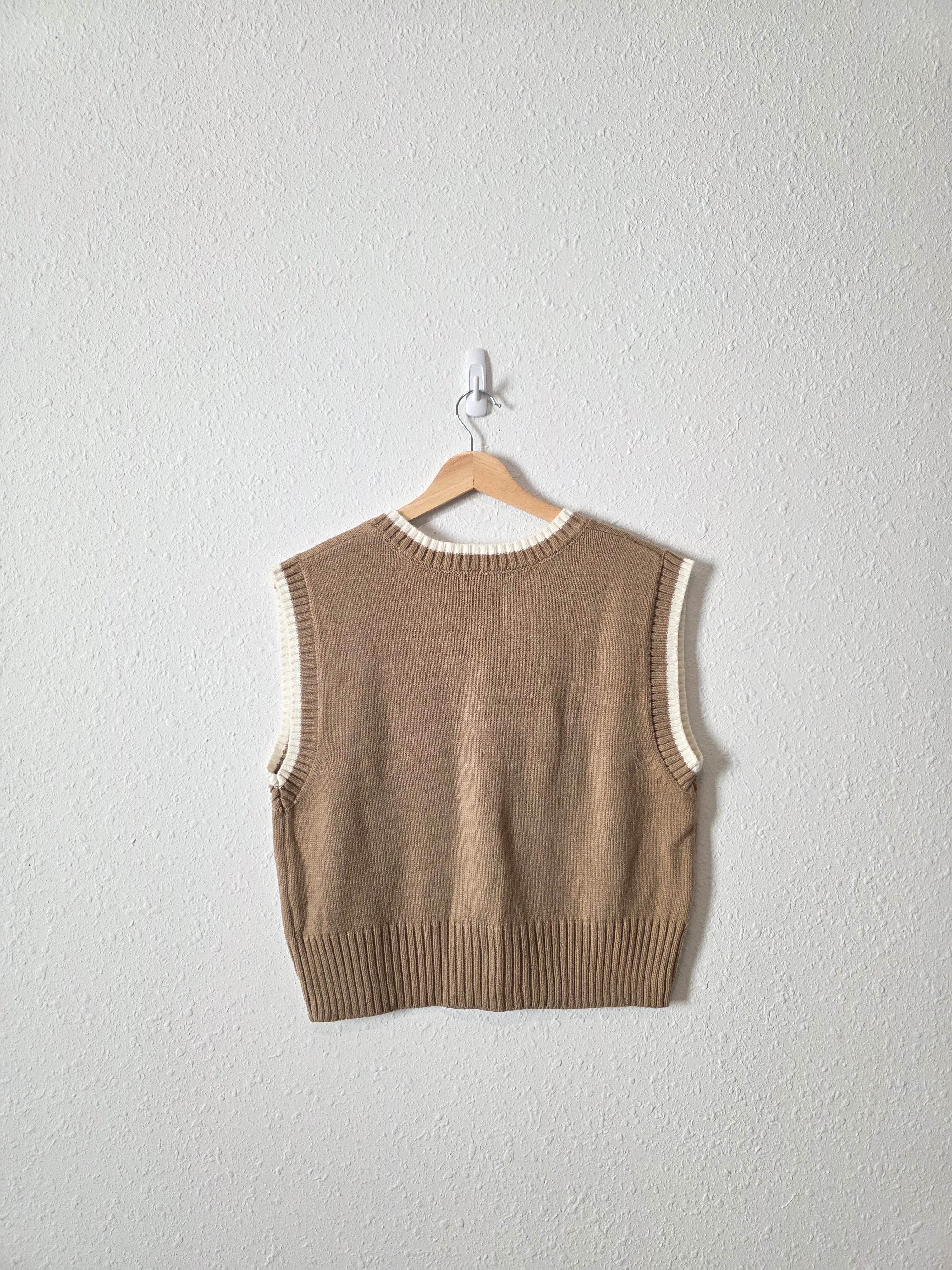 Brown Floral Sweater Vest (M)
