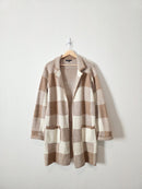 Love Tree Checkered Open Sweater (L)