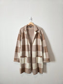 Love Tree Checkered Open Sweater (L)