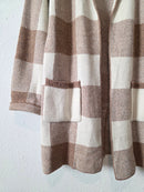 Love Tree Checkered Open Sweater (L)