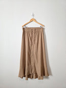 Brown Button Front Maxi Skirt (L)