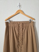 Brown Button Front Maxi Skirt (L)