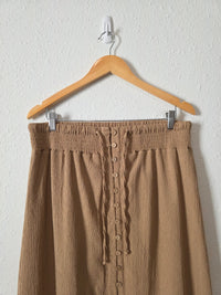 Brown Button Front Maxi Skirt (L)