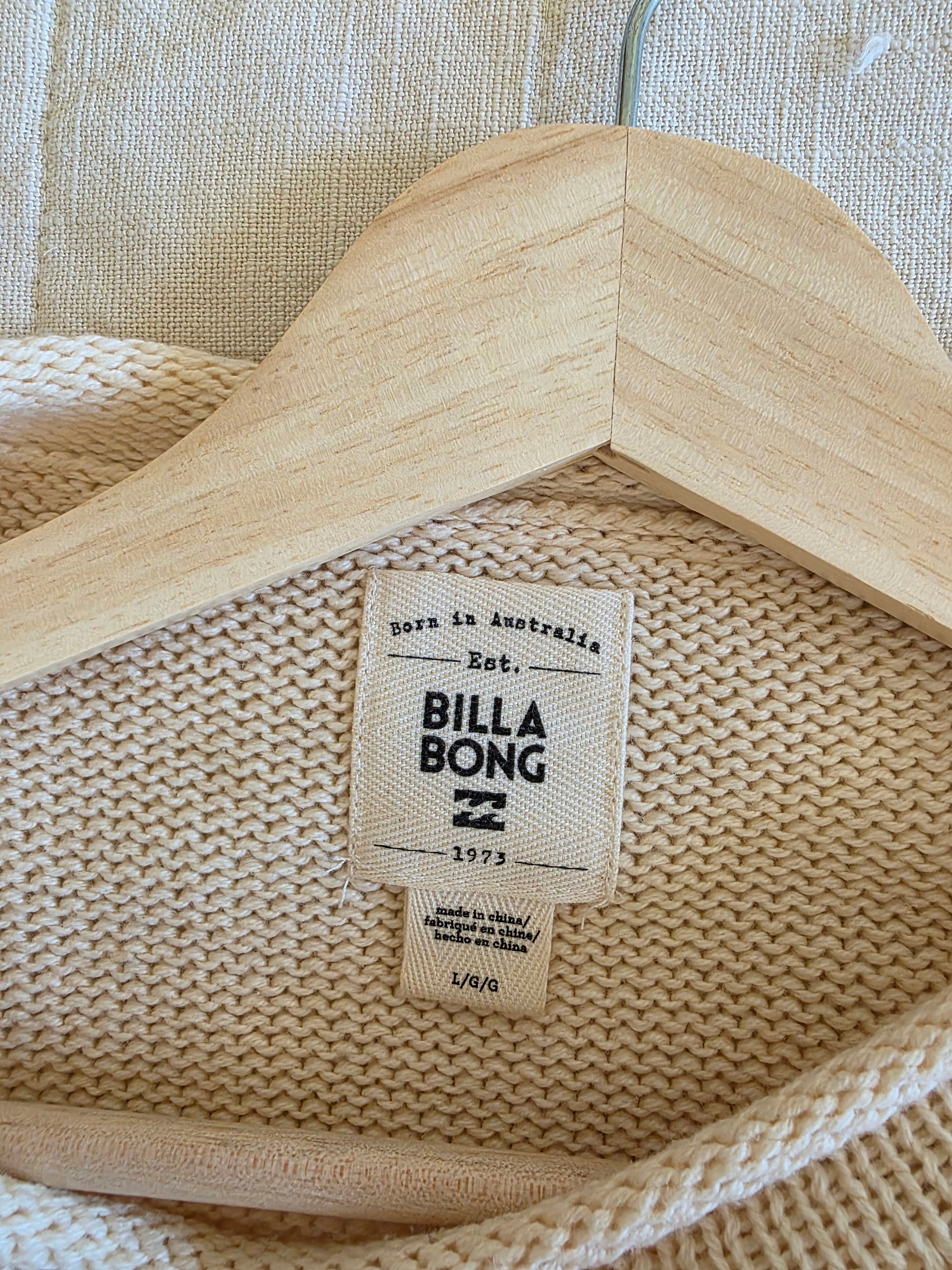 Billabong Cream Knit Sweater (L)
