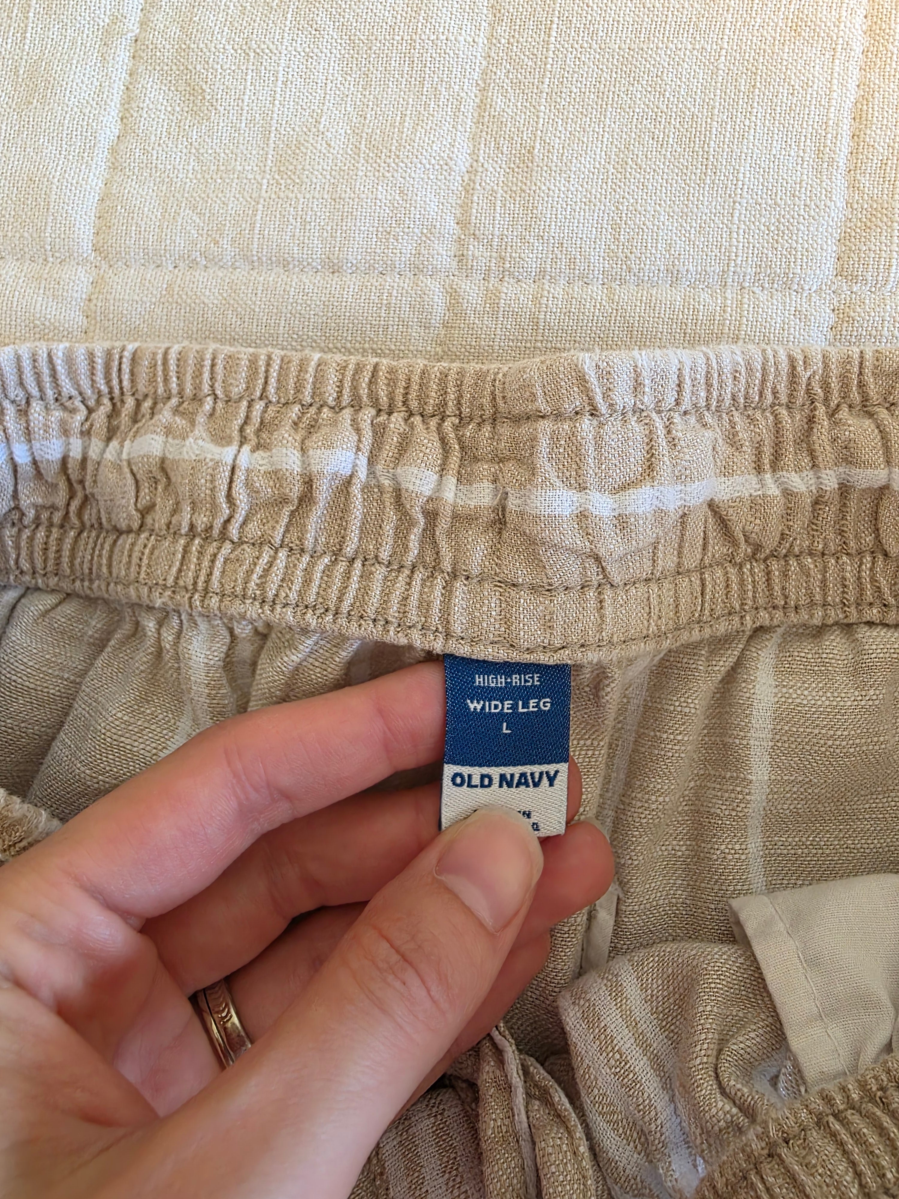 Linen Cotton Wide Leg Pants (L)