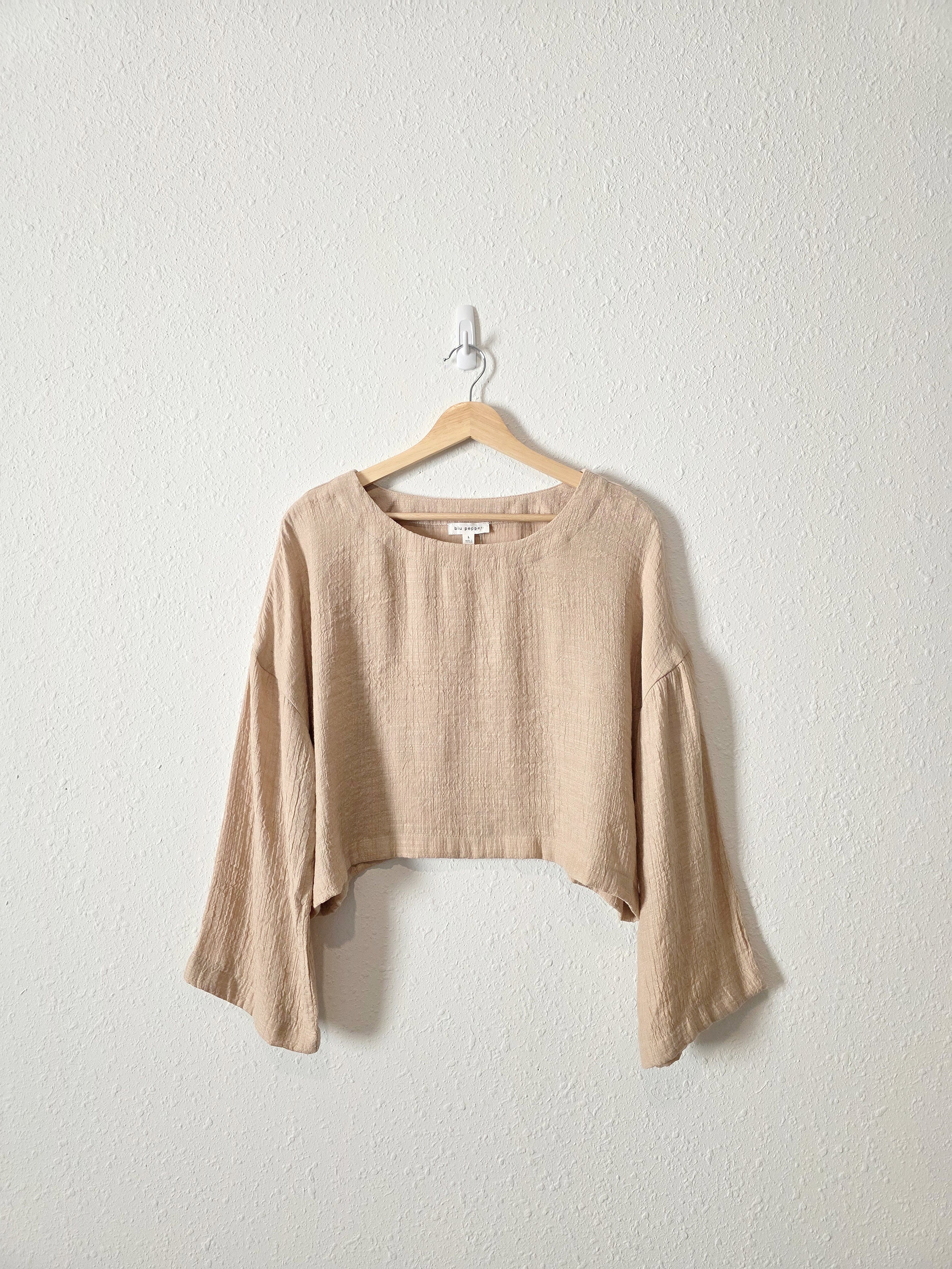 NEW Blu Pepper Neutral Cropped Top (L)