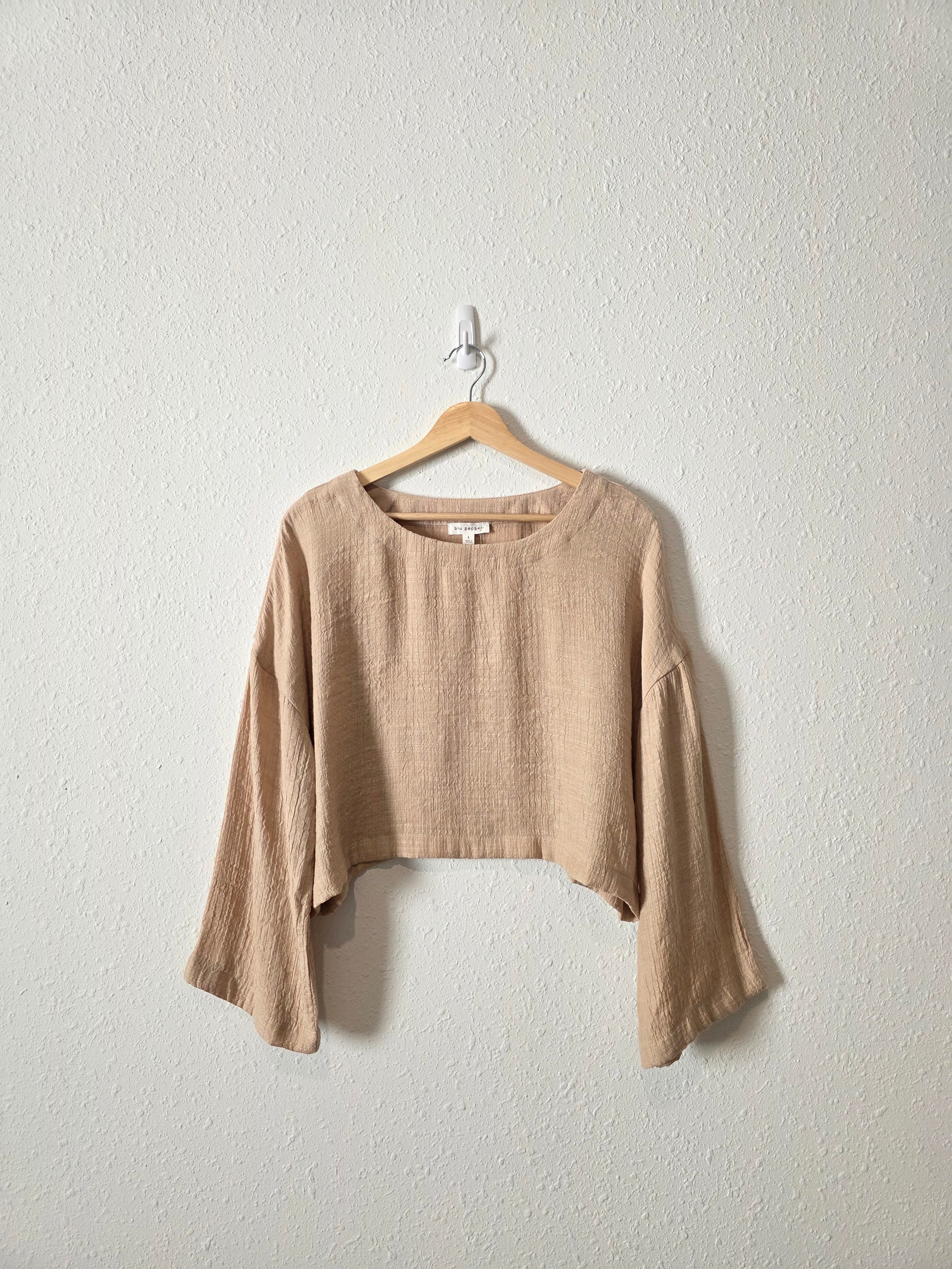 NEW Blu Pepper Neutral Cropped Top (L)