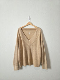 Aerie V Neck Cotton Sweater (XL)