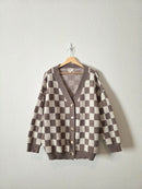 Bibi Checkered Cardigan Sweater (M)