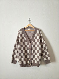 Bibi Checkered Cardigan Sweater (M)
