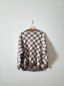 Bibi Checkered Cardigan Sweater (M)