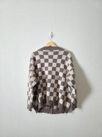 Bibi Checkered Cardigan Sweater (M)