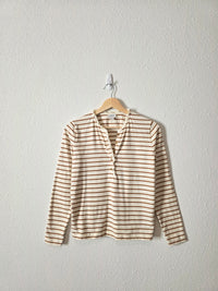 J.Crew Striped Henley Top (XS)