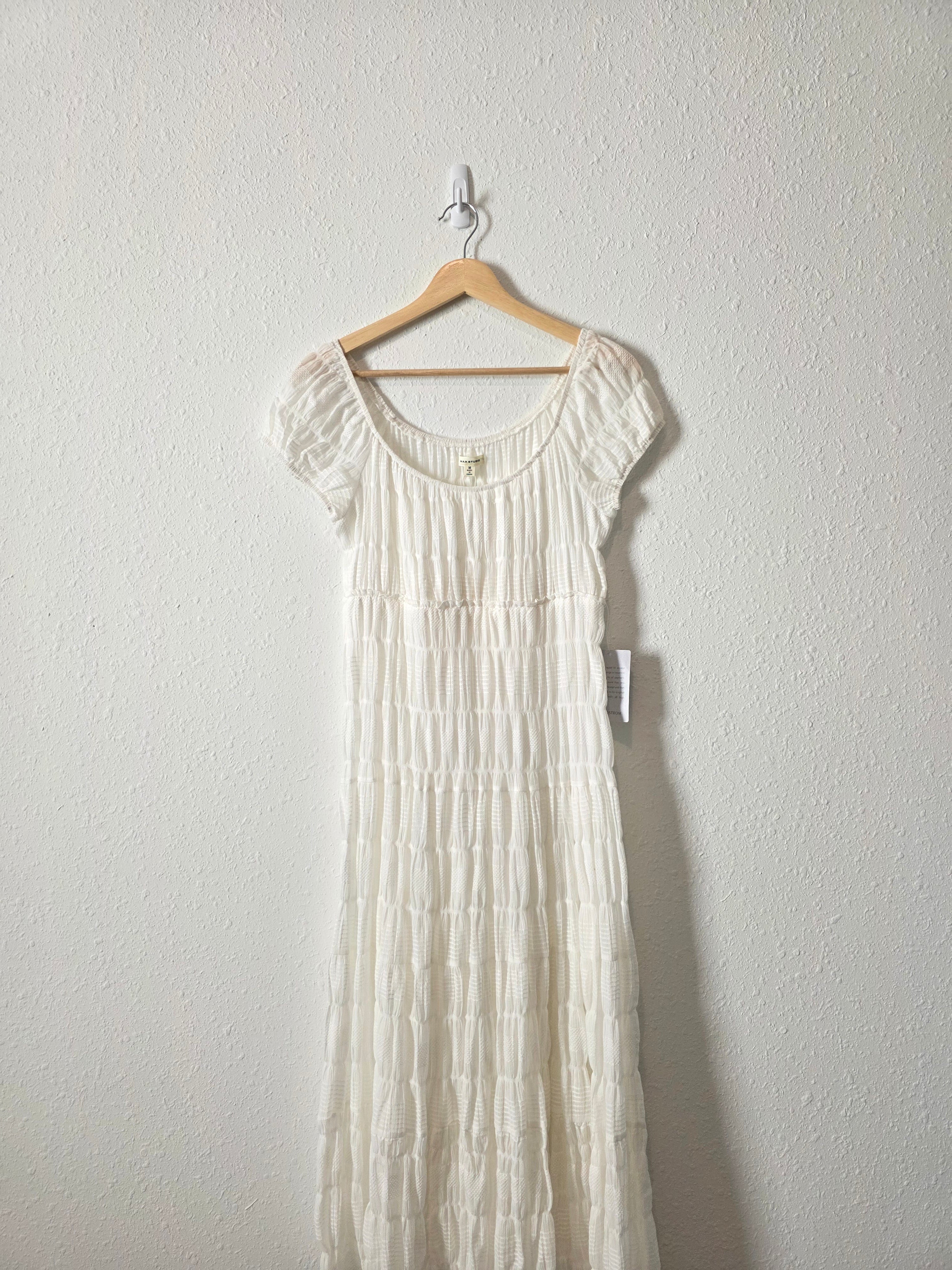 NEW Textured Smocked Midi Dress (M)