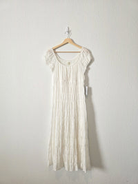 NEW Textured Smocked Midi Dress (M)