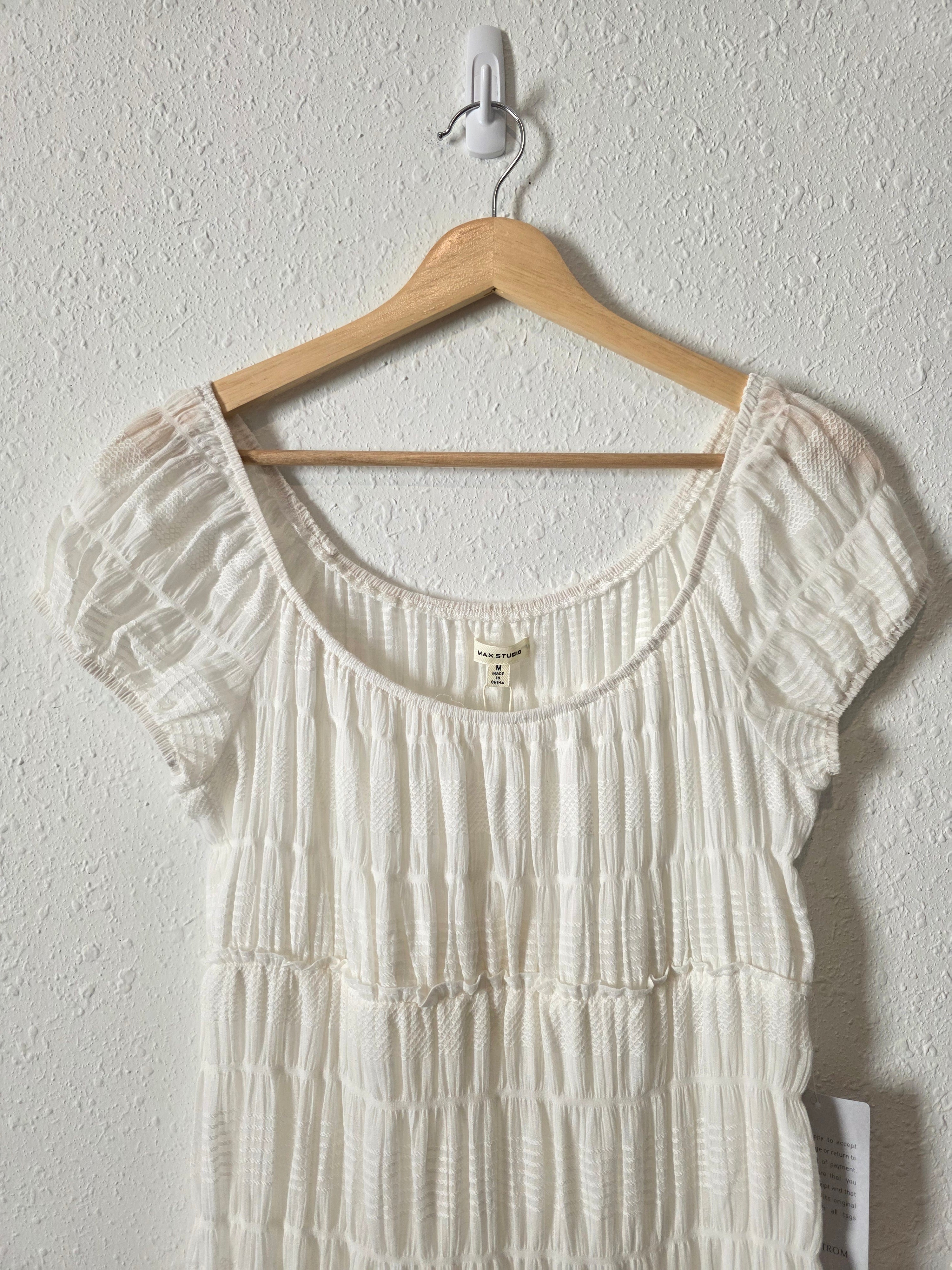 NEW Textured Smocked Midi Dress (M)