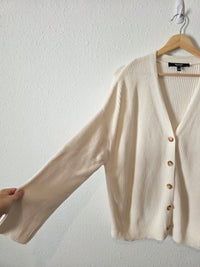 Ribbed Cotton Cardigan Sweater (XL)