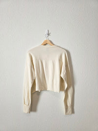 Oversized Cotton Henley Tee (XS)
