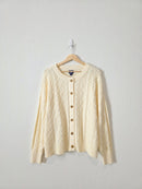 Cable Knit Cotton Cardigan (2X)