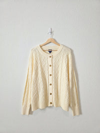 Cable Knit Cotton Cardigan (2X)