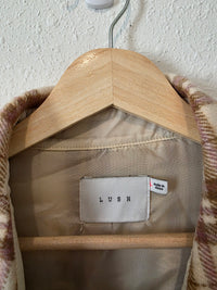 Oversized Plaid Shirt Jacket (L)