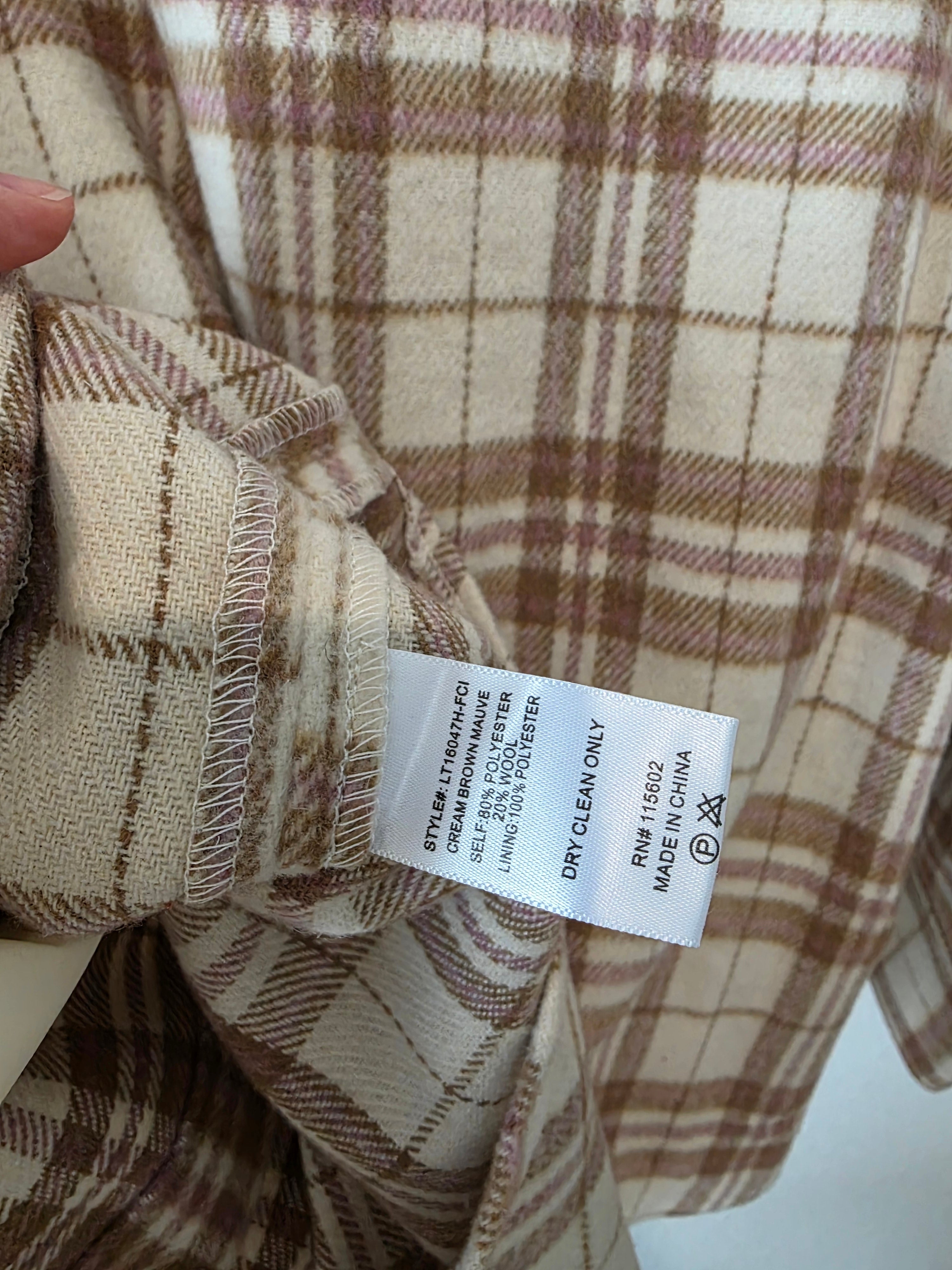 Oversized Plaid Shirt Jacket (L)