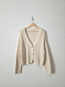 Cream Textured Ribbed Sweater (M)