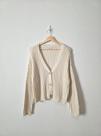 Cream Textured Ribbed Sweater (M)