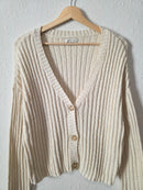 Cream Textured Ribbed Sweater (M)