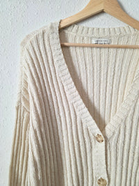 Cream Textured Ribbed Sweater (M)