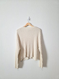Cream Textured Ribbed Sweater (M)