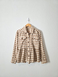 Plaid Babydoll Button Up Shirt (S)