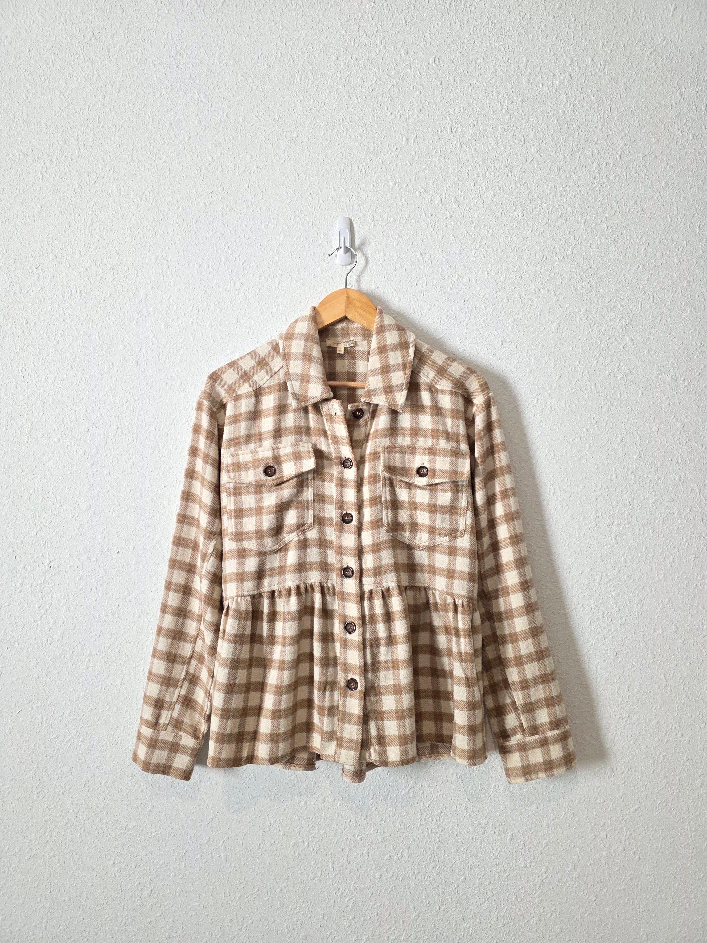 Plaid Babydoll Button Up Shirt (S)