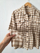 Plaid Babydoll Button Up Shirt (S)