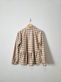 Plaid Babydoll Button Up Shirt (S)