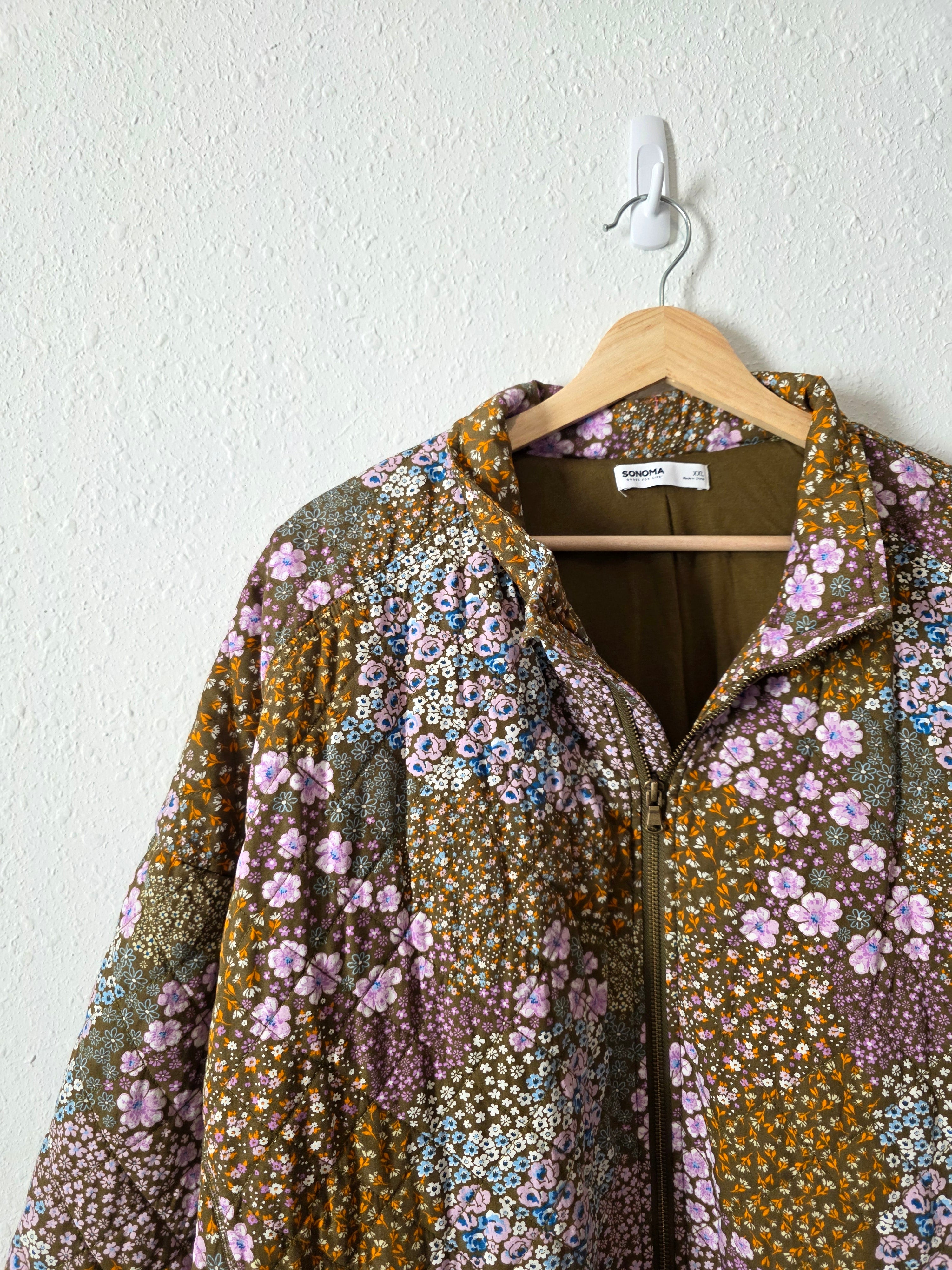 NEW Floral Zip Up Jacket (XXL)