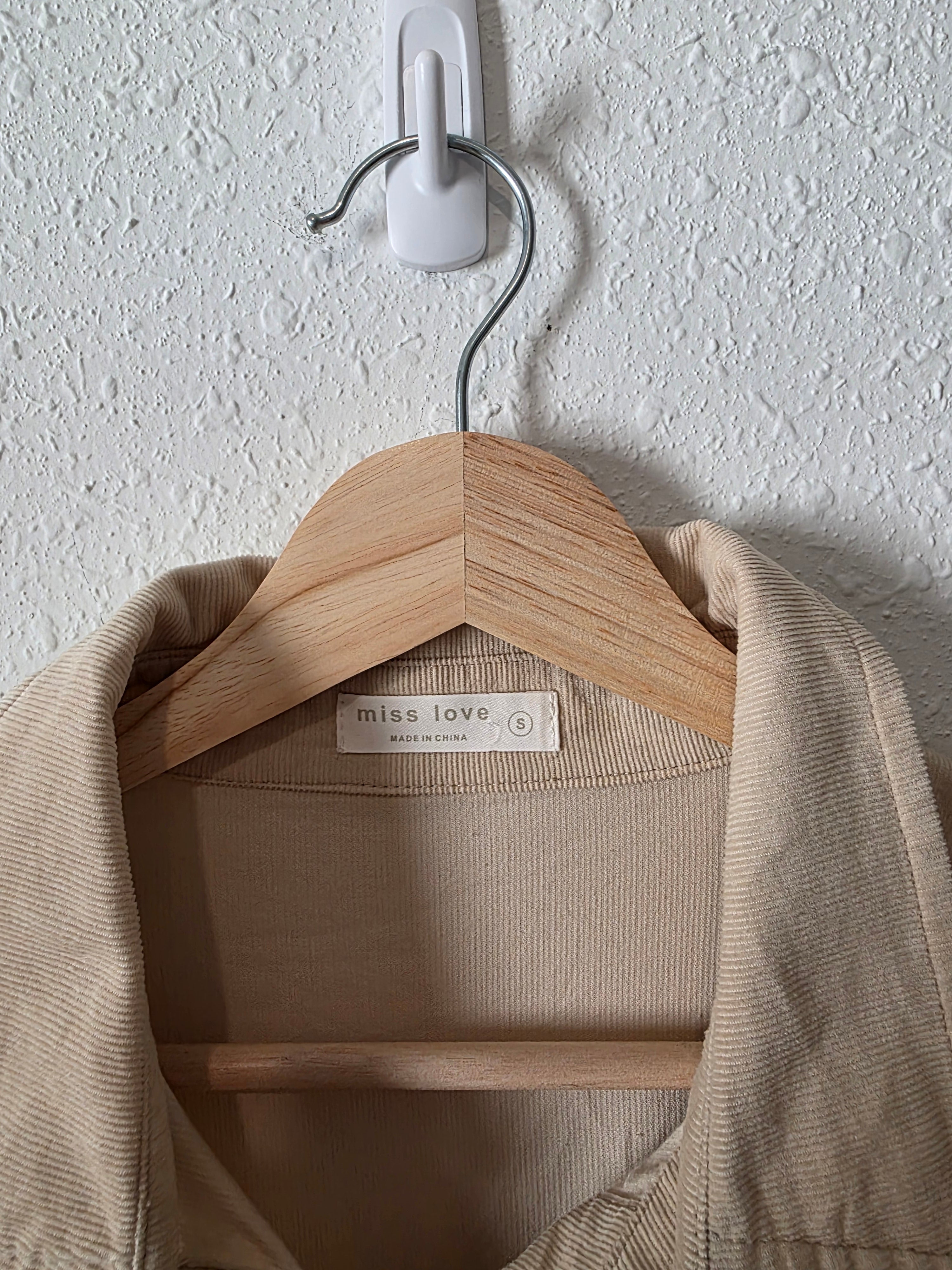 Oversized Cord Cotton Button Up (S)