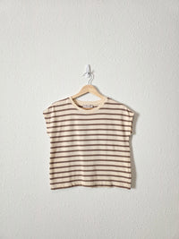 Brown Striped Boxy Top (XS)