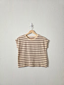Brown Striped Boxy Top (XS)