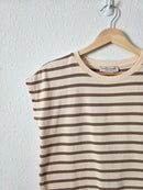 Brown Striped Boxy Top (XS)
