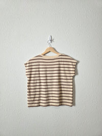 Brown Striped Boxy Top (XS)