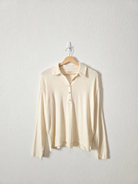Madewell Cream Polo Shirt (S)