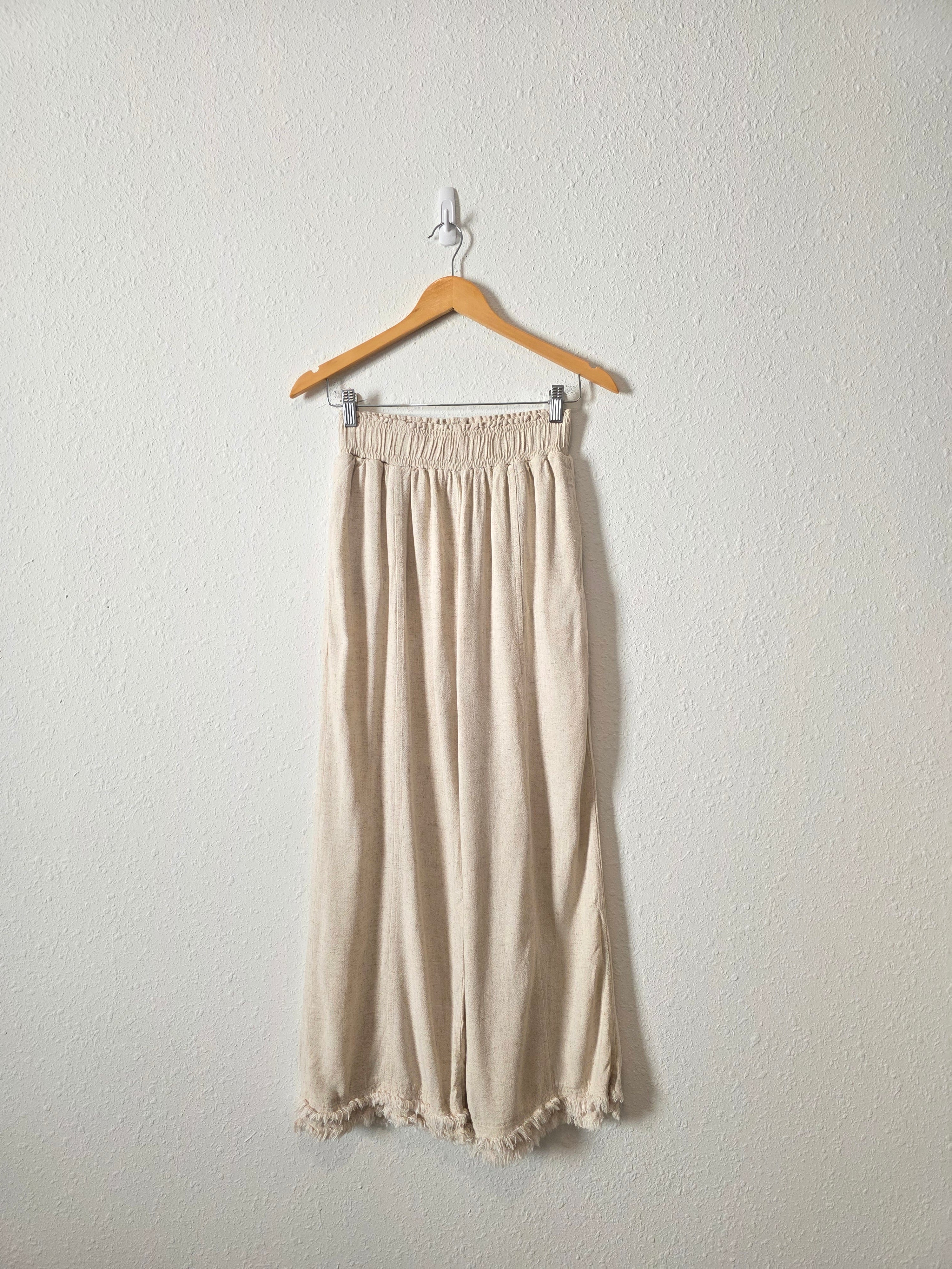 Umgee Linen Cotton Wide Leg Pants (S)