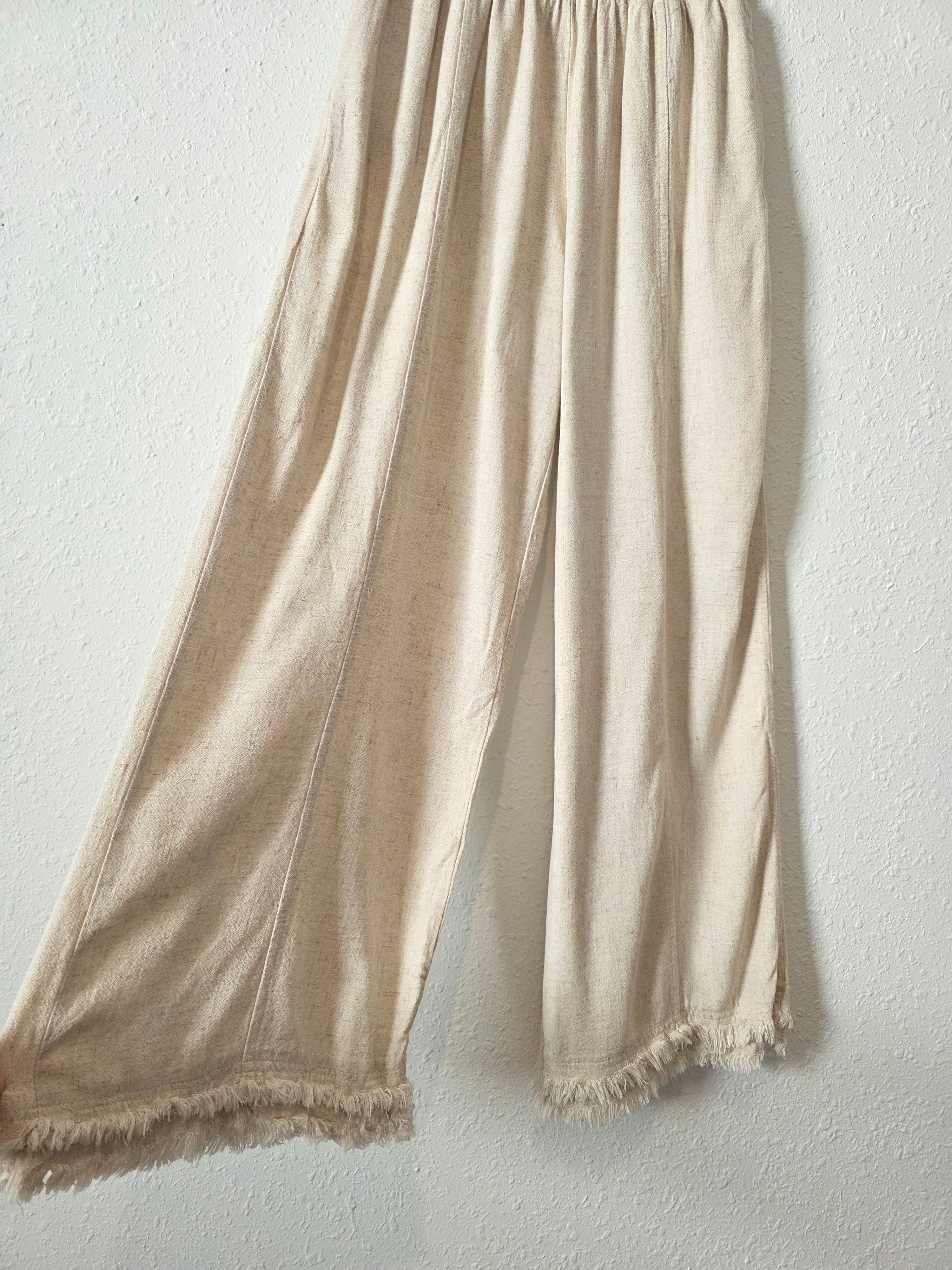 Umgee Linen Cotton Wide Leg Pants (S)