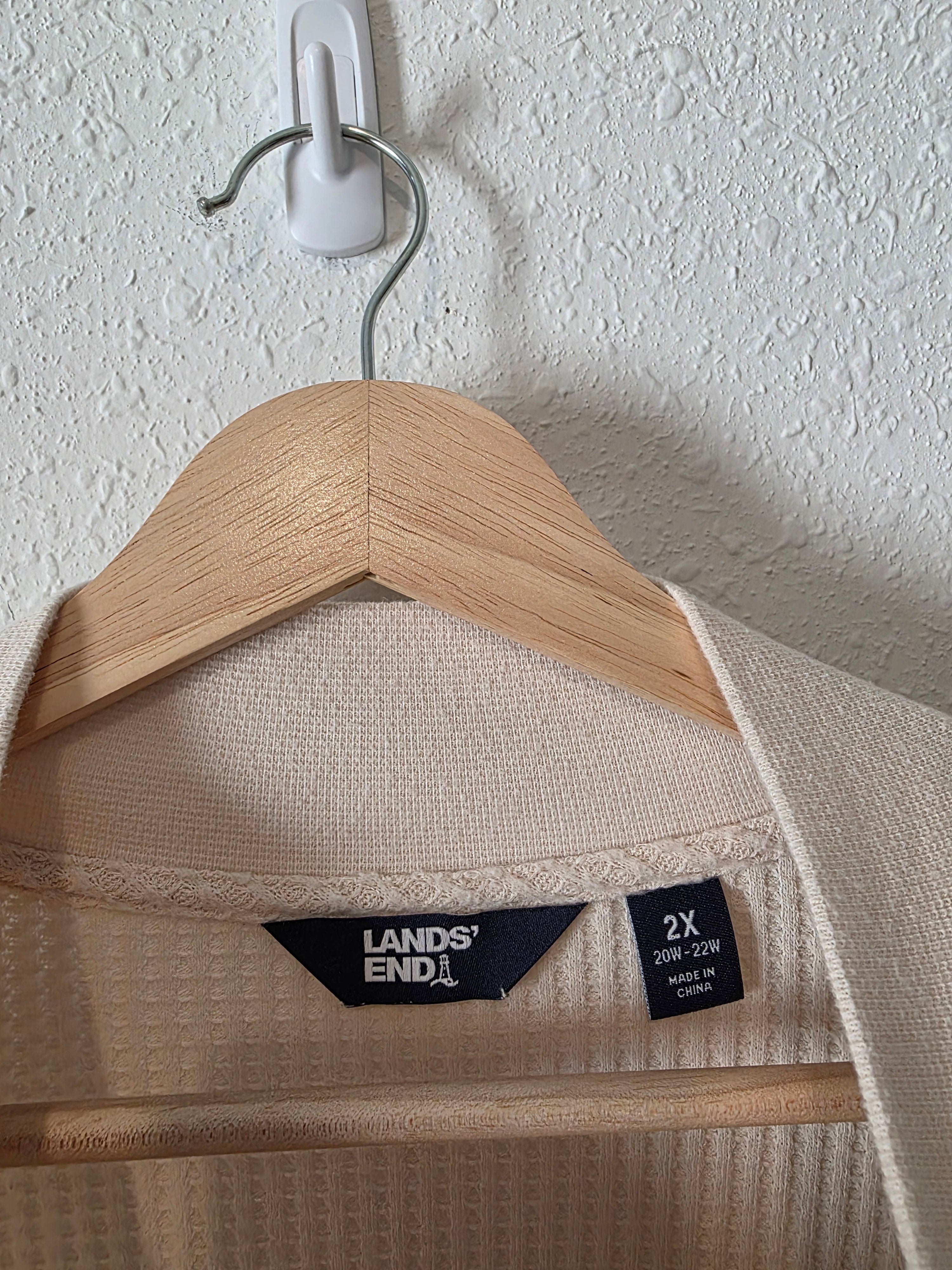 Lands End Waffle Henley Shirt (2X)