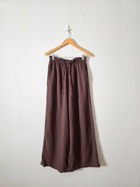 Brown Gauze Wide Leg Pants (S)