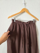 Brown Gauze Wide Leg Pants (S)