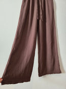 Brown Gauze Wide Leg Pants (S)